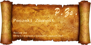 Peszeki Zsanett névjegykártya
