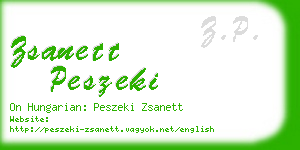 zsanett peszeki business card